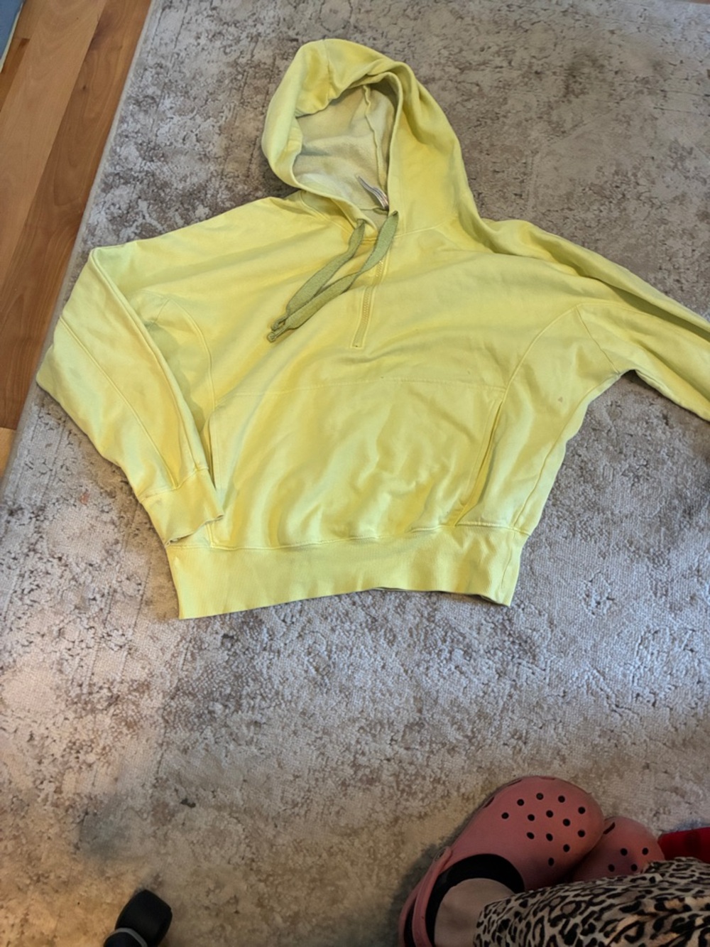 Yellow Women's Hooded Pullover Sweatshirt large